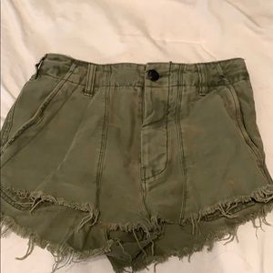 Free People Olive Green Shorts
